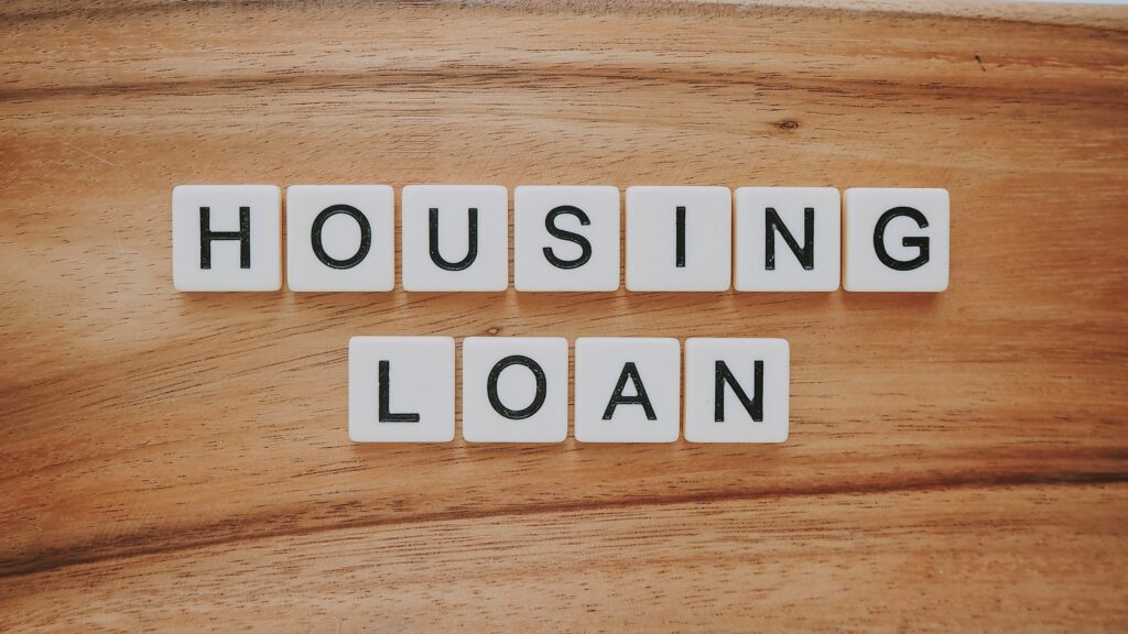 housing loan spelled in scrabble letters